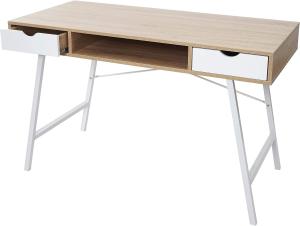 'HWC-E92' Schreibtisch, 3D-Struktur weiß, 120 x 60 x 76 cm