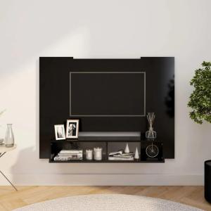 TV-Wandschrank Schwarz 120x23,5x90 cm Spanplatte [808288]