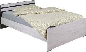 Wimex Bett/ Doppelbett Cariba, Liegefläche 120 x 200 cm, Weißeiche/ Absetzung Lavafarbig