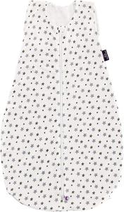 Träumeland Sommerschlafsack LIEBMICH aus Tencel, Design Weiß mit grauen Sternen, Größe 70 cm, mehrfarbig