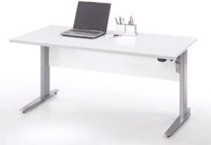 'Prima' Schreibtisch höhenverstellbar, weiß/grau, 150 x 80 x 66,5 - 117,5 cm