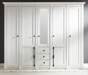 'Hooge' Kleiderschrank in Pinie weiß, 236 x 206 cm