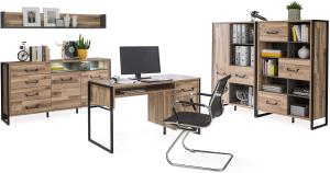 Möbel-Eins HANIKA II Komplettbüro HANIKA Komplett Büro II, Material Dekorspanplatte, eichefarbig/betonfarbig