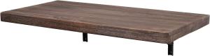 Wandtisch HWC-H48, Wandklapptisch Wandregal Tisch, klappbar Massiv-Holz ~ 120x60cm shabby braun