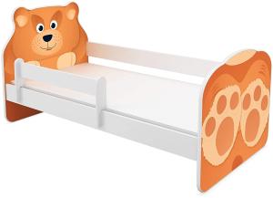 ACMA Tiere VII Kinderbett Jugendbett Matratze Rausfallschutz Lattenrost 140x70 160x80 180x80 (05 Bär, 160x80 cm)