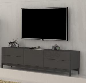 TV-Board >Mercogliano< in Anthrazit Hochglanz - 170x47. 7x40cm (BxHxT)
