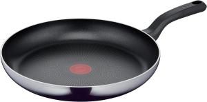 Tefal D52608 Resist Bratpfanne 32 cm | sichere Titanium Antihaftversiegelung | Thermo-Signal Temperaturindikator | leichte Reinigung | Flame Protect-Technologie | Schwarz