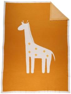 NOUKIE'S - Jacquard Decke Giraffe Tiga Ocker 100x140 cm