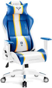 Diablo X-One 2. 0 Gaming Stuhl Gamer Chair Bürostuhl Schreibtischstuhl Verstellbare Armlehnen Ergonomisches Design Nacken/-Lendenkissen Wippfunktion Aqua Blue Normal (L)