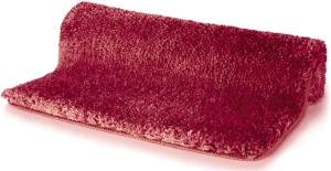 Spirella Badteppich Badematte Duschvorleger Mikrofaser Hochflor | flauschig | rutschhemmend | geeignet für Fußbodenheizung | 70x120 cm | Rot