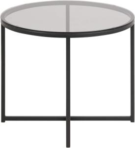 PKline 'Cape' Couchtisch, Glas rauchfarben/Metall Schwarz matt, Ø 55cm