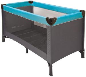 Nattou Reisebett für Babys mit Transporthülle, 120 x 60 x 75 cm, 100% Polyester, Grau/Blau