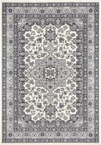 Orientalischer Kurzflor Teppich Parun Täbriz Creme Grau - 120x170x0,9cm