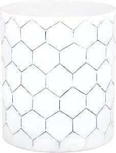 Beistelltisch Ø 38x45 cm Weiß aus Metall WOMO-Design