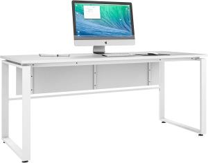 Schreibtisch >TRENDO< (BxHxT: 180x79x80 cm) in weiß matt - 180x79x80cm (BxHxT)