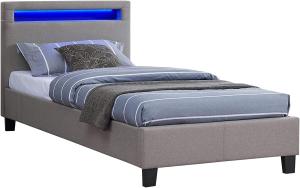 CARO-Möbel 'HIMALAYA' Polsterbett mit LED 90 x 200 cm, weiß