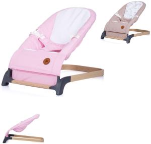 Chipolino Babywippe Noah Holzoptik Sicherheitsgurt ergonomisches Design bis 9 kg rosa