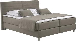 Maintal Boxspringbett Denver, 180 x 200 cm, Strukturstoff, 7-Zonen-Taschenfederkern Matratze h2, Taupe