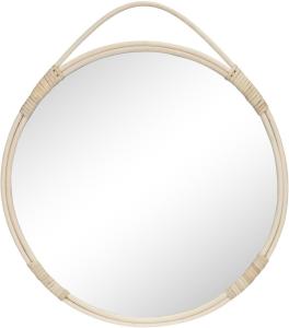 House Nordic Malo Runder Spiegel aus natürlichem Rattan, Ø50 cm