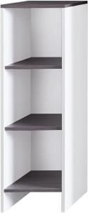trendteam smart living Badezimmer Schrank Regalelement California, 32 x 103 x 28 cm in Weiß, Absetzung Rauchsilber mit viel Stauraum