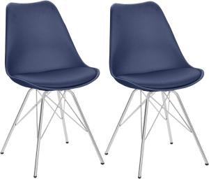 Homexperts 'URSEL' 2er Set Stuhl, Kunststoff - Polypropylen dunkelblau, B 48 x H 86 x T 55,5 cm