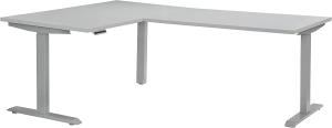 Schreibtisch >EDJUST< (BxHxT: 200x120x150 cm) in Metall platingrau - platingrau