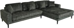 Ecksofa HWC-J54, Couch Sofa 3-Sitzer L-Form Liegefläche links/rechts ~ Samt olivgrün
