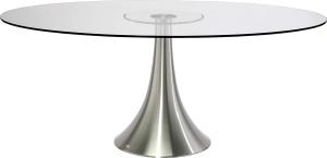 Kare Design Tisch Grande Possibilita 180x120cm, runder Esstisch, runder Glastisch,Aluminium, (H/B/T) 75x180x120cm