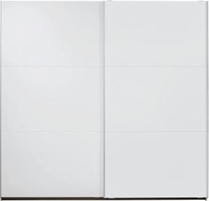 Rauch Möbel Santiago Schrank Schwebetürenschrank Weiß 2-türig inkl. Zubehörpaket Premium 6 Einlegeböden, 2 Kleiderstangen, 1 Hakenleiste, Türdämpfer-Set, BxHxT 218x210x59 cm