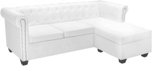 vidaXL Chesterfield Sofa in L-Form Kunstleder Weiß [275225]