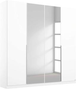 Rauch Möbel Alabama Schrank Kleiderschrank Drehtürenschrank Weiß mit Spiegel 4-türig inklusive Zubehörpaket Classic 2 Kleiderstangen, 7 Einlegeböden BxHxT 181x229x54 cm
