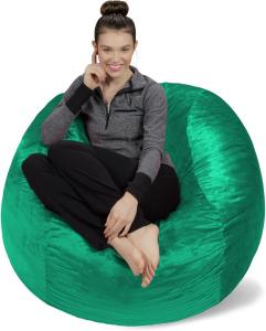 Sofa Sack XL-Das Neue Komforterlebnis Sitzsack mit Memory Schaumstoff Füllung-Perfekt zum Relaxen im Wohnzimmer oder Kinderzimmer-Samtig weicher Velour Bezug in Aquamarin