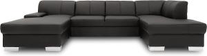 DOMO collection Star Wohnlandschaft, U-Form, Polstergarnitur, Sofa, Couch 150 x 304 x 150 cm in Kunstleder schwarz