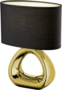 Design Tischleuchte, Keramik, gold schwarz, H 34,5 cm, GIZEH