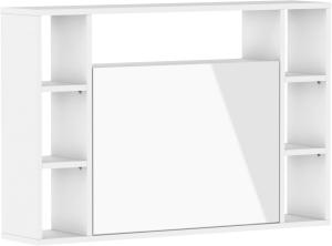 Domando Sekretär Campobasso Modern Breite 94cm, ausklappbare Schreibtischplatte, Hochglanz in Weiß Matt und Weiß Hochglanz