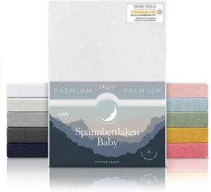 Laleni 2er-Set Premium Spannbettlaken für Beistellbett 50x89 cm - Oeko-Tex Zertifiziert, 100% Baumwolle, atmungsaktives Spannbetttuch Jersey Baby, 150 g/m², Weiß