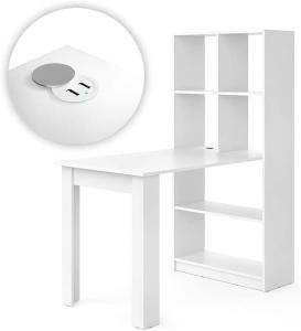 Vicco Schreibtisch 'Gael' weiß mit Regal und USB Ladestation