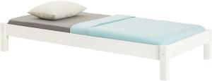 IDIMEX Futonbett Taifun aus massiver Kiefer in weiß, schönes Bett in 90 x 190 cm, praktisches Bettgestell mit Holzfüße