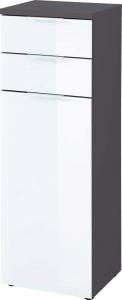 Germania Schrank 2753-513 GW-Pescara in Graphit/Weiß, mit Glasfronten, 39 x 112 x 34 cm (B/H/T)