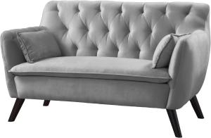 Atlantic Home Collection Sofa Janna, 2 Sitzer, Samt, Silber Grau, 137x76x79 cm (BxTxH)