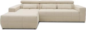 DOMO. collection Brandon Ecksofa, Sofa mit Rückenfunktion in L-Form, Polsterecke, Eckgarnitur, beige, 288 x 228 x 80 cm