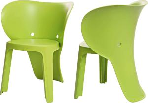SoBuy 'Elefant' Kinderstühle mit Lehne, 2er-Set grün