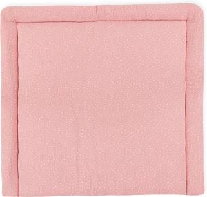 KraftKids Wickelauflage in Musselin rosa Punkte, Wickelunterlage 60x70 cm (BxT), Wickelkissen