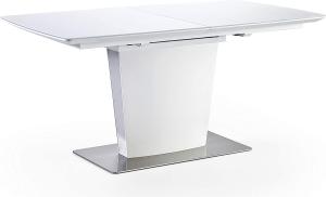 Esstisch HANJO Tisch in weiß matt Lack mit Synchronauszug