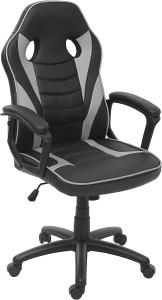 Bürostuhl HWC-F59, Schreibtischstuhl Drehstuhl Racing-Chair Gaming-Chair, Kunstleder ~ schwarz/grau