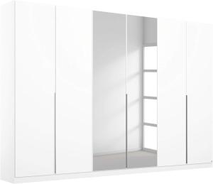 Rauch Möbel Alabama Schrank Kleiderschrank Drehtürenschrank Weiß mit Spiegel 6-türig inklusive Zubehörpaket Classic 3 Kleiderstangen, 9 Einlegeböden BxHxT 271x229x54 cm