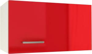 Berlioz Creations PRIMA PG6SHR Hängeschrank für Küche mit Dunstabzugshaube, 1 Dekortür in glänzendem Rot, 60 x 33,3 x 35 cm, 100 Prozent französische Herstellung