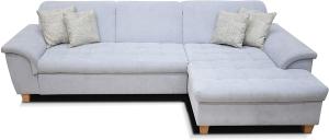 DOMO Ecksofa Franzi / Couch in L-Form Sofa Polsterecke / 279 x 162 x 81 cm / Eckcouch in pastelblau (blau)