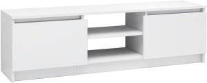 vidaXL TV Schrank mit 2 Schubladen 2 Fächern Lowboard Fernsehtisch Fernsehschrank TV Möbel Sideboard Hochglanz-Weiß 120x30x35,5cm Spanplatte