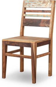 Stuhl 2er Set Malm aus recyceltem Massivholz 45 x 95 cm Bunt